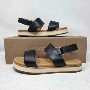 New 7.5 Nisolo x Anthropologie Go-To Flatform platform sandals in black